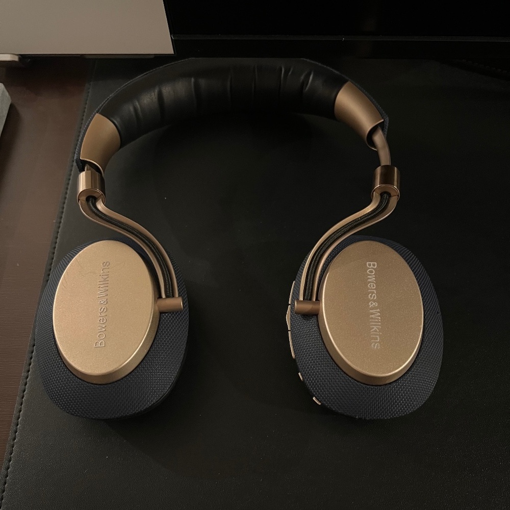 Bowers and Wilkins PX Active Noise Canceling Headphones - Blue/Gold